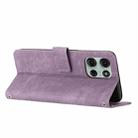 For Motorola Moto G75 Skin Feel Stripe Pattern Leather Phone Case with Lanyard(Purple) - 3