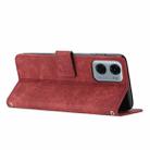 For Motorola Moto G05 Skin Feel Stripe Pattern Leather Phone Case with Lanyard(Red) - 3