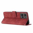 For Motorola Moto G 5G 2025 Skin Feel Stripe Pattern Leather Phone Case with Lanyard(Red) - 3