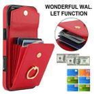 For iPhone 16 Pro Max Ring Holder RFID Card Slot Phone Case(Red) - 2