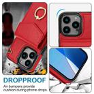 For iPhone 16 Pro Max Ring Holder RFID Card Slot Phone Case(Red) - 3