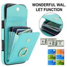 For iPhone 16 Pro Max Ring Holder RFID Card Slot Phone Case(Mint Green) - 2