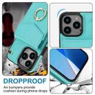 For iPhone 16 Pro Max Ring Holder RFID Card Slot Phone Case(Mint Green) - 3