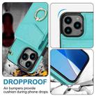 For iPhone 16 Pro Ring Holder RFID Card Slot Phone Case(Mint Green) - 3