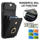 For iPhone 16 Plus Ring Holder RFID Card Slot Phone Case(Black) - 2