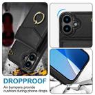 For iPhone 16 Plus Ring Holder RFID Card Slot Phone Case(Black) - 3