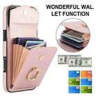 For iPhone 16 Plus Ring Holder RFID Card Slot Phone Case(Rose Gold) - 2