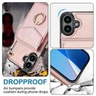 For iPhone 16 Plus Ring Holder RFID Card Slot Phone Case(Rose Gold) - 3