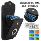 For iPhone 16e Ring Holder RFID Card Slot Phone Case(Black) - 2
