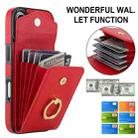 For iPhone 17 Ring Holder RFID Card Slot Phone Case(Red) - 2