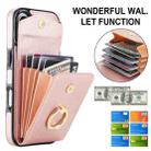 For iPhone 17 Ring Holder RFID Card Slot Phone Case(Rose Gold) - 2