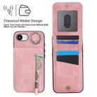 For iPhone 16e Retro Ring and Zipper RFID Card Slot Phone Case(Pink) - 3