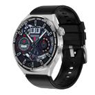 HDT MAX 1.60 inch Silver Dial Silicone Band IP68 Waterproof Smart Watch Support Bluetooth Call(Black) - 1