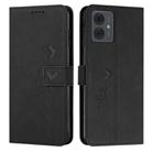 For Motorola Moto G14 Skin Feel Heart Pattern Leather Phone Case(Black) - 1