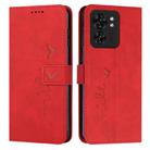 For Motorola Edge 40 Skin Feel Heart Pattern Leather Phone Case(Red) - 1