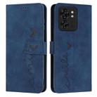 For Motorola Edge 40 Skin Feel Heart Pattern Leather Phone Case(Blue) - 1