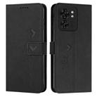 For Motorola Edge 40 Skin Feel Heart Pattern Leather Phone Case(Black) - 1