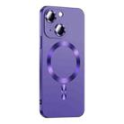 For iPhone 15 Liquid Lens Protector Magsafe Phone Case(Dark Purple) - 1