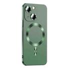 For iPhone 15 Liquid Lens Protector Magsafe Phone Case(Green) - 1