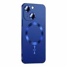 For iPhone 15 Plus Liquid Lens Protector Magsafe Phone Case(Navy Blue) - 1