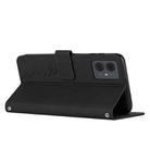 For Motorola Moto G14 Skin Feel Heart Pattern Leather Phone Case with Lanyard(Black) - 3