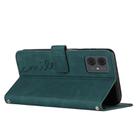 For Motorola Moto G14 Skin Feel Heart Pattern Leather Phone Case with Lanyard(Green) - 3