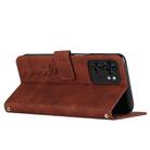 For Motorola Edge 40 Skin Feel Heart Pattern Leather Phone Case with Lanyard(Brown) - 3