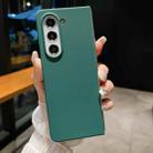 For Samsung Galaxy Z Fold5 Solid Color Spray Painting Phone Case(Dark Green) - 1