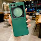 For Samsung Galaxy Z Flip5 Solid Color Spray Painting Phone Case(Dark Green) - 1