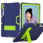 For Samsung Galaxy Tab S9+ Contrast Color Silicone PC Tablet Case with Holder(Navy Blue + Green) - 1