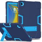 For Samsung Galaxy Tab A9+ Contrast Color Silicone PC Tablet Case with Holder(Navy Blue + Blue) - 1