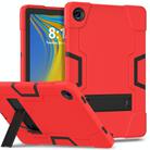 For Samsung Galaxy Tab A9+ Contrast Color Silicone PC Tablet Case with Holder(Red + Black) - 1