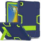 For Samsung Galaxy Tab A9+ Contrast Color Silicone PC Tablet Case with Holder(Navy Blue + Green) - 1