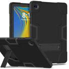 For Samsung Galaxy Tab A9+ Contrast Color Silicone PC Tablet Case with Holder(Black) - 1