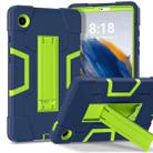 For Samsung Galaxy Tab A9 Contrast Color Silicone PC Tablet Case with Holder(Navy Blue + Green) - 1