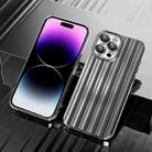 For iPhone 14 Pro Electroplated Streamer Brushed TPU Phone Case with Lens Film(Black) - 1