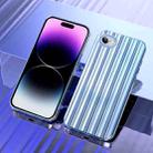 For iPhone SE 2022/2020/8/7 Electroplated Streamer Brushed TPU Phone Case with Lens Film(Blue) - 1