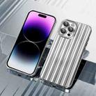 For iPhone 13 Pro Max Electroplated Streamer Brushed TPU Phone Case with Lens Film(Silver) - 1
