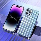 For iPhone 11 Pro Max Electroplated Streamer Brushed TPU Phone Case with Lens Film(Blue) - 1