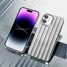 For iPhone 11 Electroplated Streamer Brushed TPU Phone Case with Lens Film(Silver) - 1