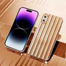 For iPhone XS Electroplated Streamer Brushed TPU Phone Case with Lens Film(Gold) - 1