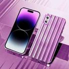For iPhone XS Electroplated Streamer Brushed TPU Phone Case with Lens Film(Purple) - 1