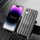 For iPhone XR Electroplated Streamer Brushed TPU Phone Case with Lens Film(Black) - 1