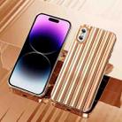 For iPhone XS Max Electroplated Streamer Brushed TPU Phone Case with Lens Film(Gold) - 1