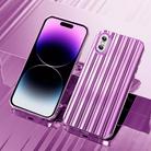 For iPhone XS Max Electroplated Streamer Brushed TPU Phone Case with Lens Film(Purple) - 1