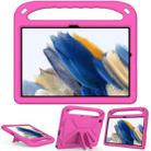 For Samsung Galaxy Tab A9+ Handle EVA Shockproof Tablet Case with Holder(Rose Red) - 1
