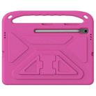 For Samsung Galaxy Tab S10 FE+ Handle EVA Shockproof Tablet Case with Holder(Rose Red) - 2