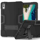 For Lenovo Tab M10 5G 10.6 inch Contrast Color Silicone PC Tablete Case with Holder(Black) - 1