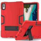 For Lenovo Tab M10 5G 10.6 inch Contrast Color Silicone PC Tablete Case with Holder(Red Black) - 1