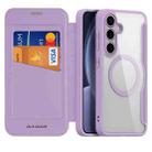 For Samsung Galaxy S25 5G DUX DUCIS Skin X Pro Series Magsafe PC + TPU Phone Leather Case(Purple) - 1
